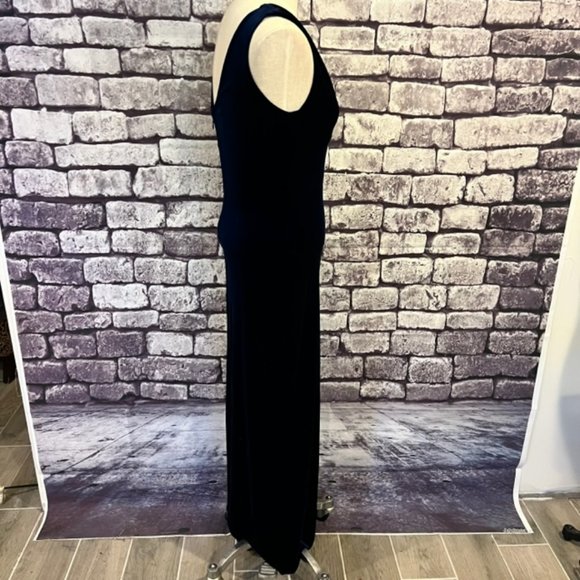 Reggio Vintage Blue V-Neck Sleeveless Dress Size 4 - Picture 10 of 13